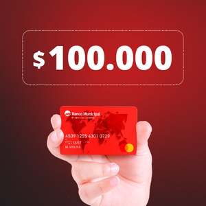 Crédito de $100.000 en tu tarjeta MasterCard de Banco Municipal